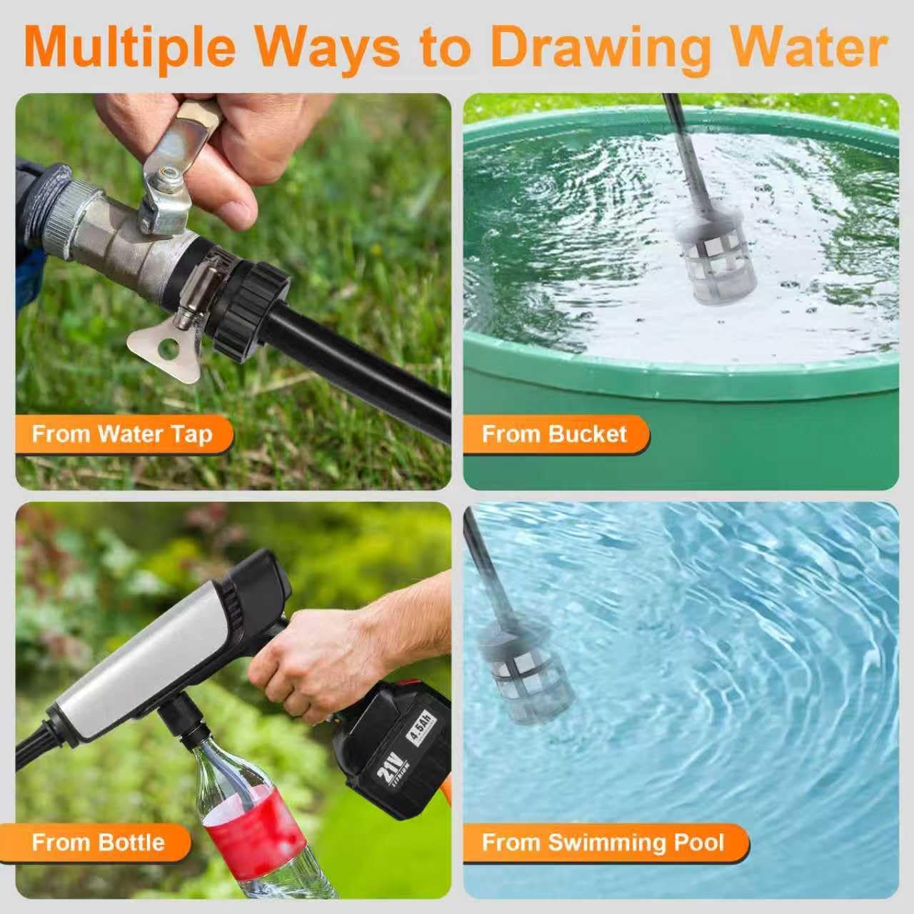 Cordless Pressure Washer Battery Powered /غسالة ضغط لاسلكية تعمل بالبطارية