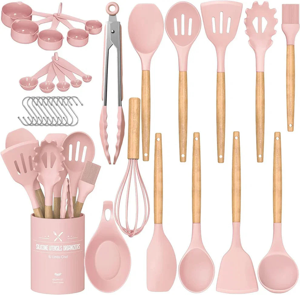 33 Piece Non-Stick Kitchen Utensils with Stand