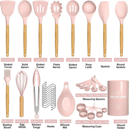 33 Piece Non-Stick Kitchen Utensils with Stand