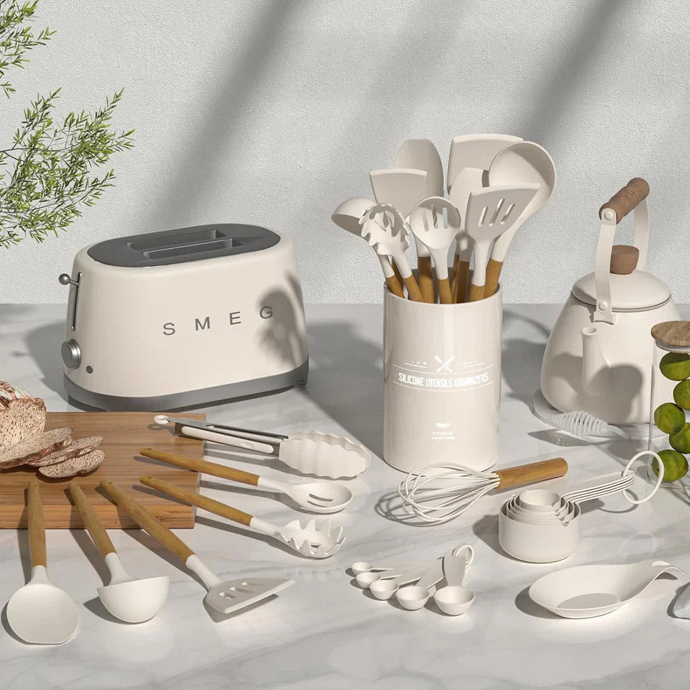 33 Piece Non-Stick Kitchen Utensils with Stand